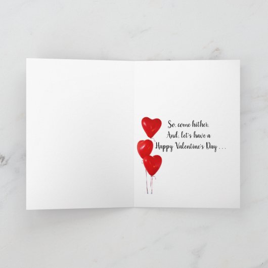 ビーチ美しいユーモア来ハイザーバレンタイン カード (内部)