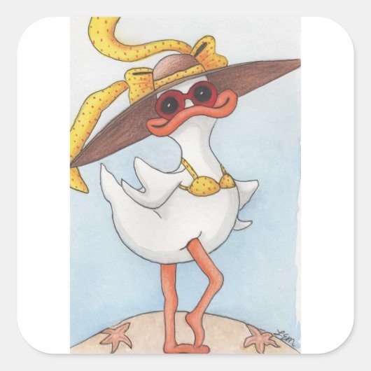 ビーチ美しい スクエアシール (正面)