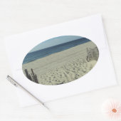 ビーチ美しい 楕円形シール (封筒)