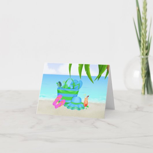 ビーチ考えのYouカードとビーチ椅子 カード (正面)