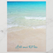 ビーチ背景両面空白の結婚紙 (正面)