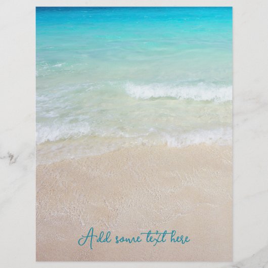 ビーチ背景両面空白の結婚紙 (正面)