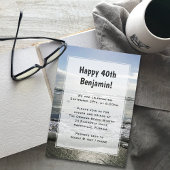 ビーチ背景彼の誕生日パーティーの招待 招待状