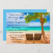 ビーチ背景招待状 招待状 (正面/裏面)