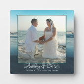 ビーチ背景結婚額写真プラーク フォトプラーク (正面)