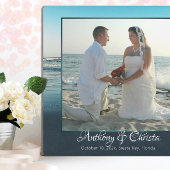 ビーチ背景結婚額写真プラーク フォトプラーク