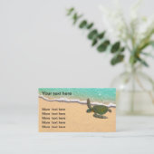 ビーチ自然コースタルテーマ不動産仲介業者 名刺 (スタンド正面)