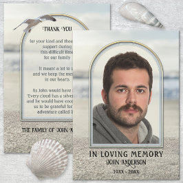 ビーチ自然フォト悔やみや弔慰サンキューカード サンキューカード