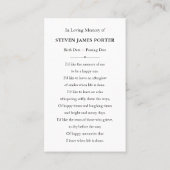 ビーチ自然悔やみや弔慰葬儀記念カード 名刺 (裏面)