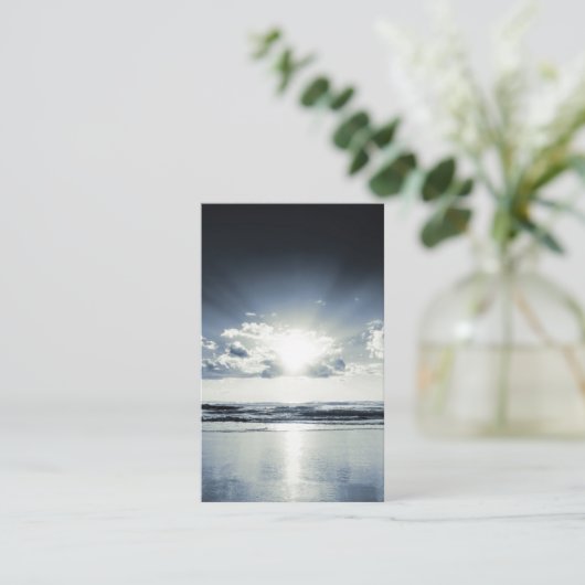 ビーチ自然悔やみや弔慰葬儀記念カード 名刺 (スタンド正面)