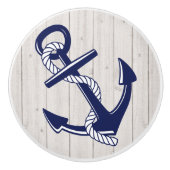 ビーチ航海のいかりキャビネット引出しノブ セラミックノブ (正面)