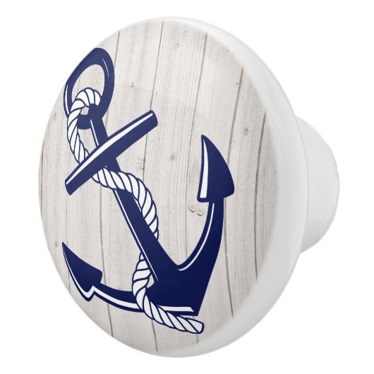 ビーチ航海のいかりキャビネット引出しノブ セラミックノブ (右)