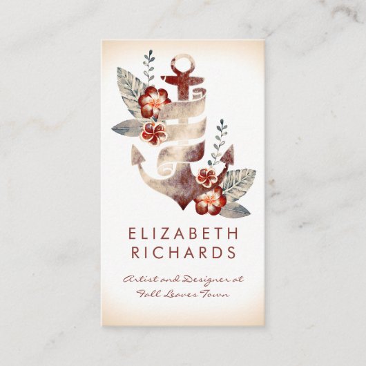 ビーチ航海のいかりコースタルクルーズヨットパーティー 名刺 (正面)