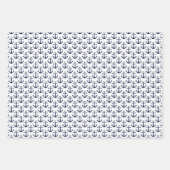 ビーチ航海のいかりコーラルシェルネイビーブルーホワイト ラッピングペーパーシート (正面)