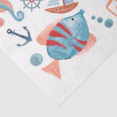 ビーチ航海のいかりシーシェルズセーリングボート 薄葉紙 (詳細)