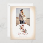 ビーチ航海のいかり写真の保存日付 案内ポストカード (正面/裏面)