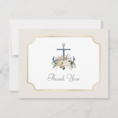 ビーチ航海のいかり結婚サンキューカード サンキューカード (正面)