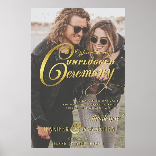 ビーチ航海のの取り外し式の写真結婚の写真 ポスター (正面)