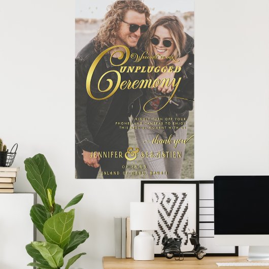 ビーチ航海のの取り外し式の写真結婚の写真 ポスター (ホームオフィス)