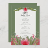 ビーチ航海のをテーマにしたウェディングレセプションメニュー 招待状 (正面/裏面)