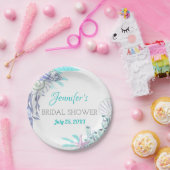 ビーチ航海のアクアシェルブライダルシャワー水色 ペーパープレート (パーティー)