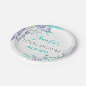 ビーチ航海のアクアシェルブライダルシャワー水色 ペーパープレート (アングル)