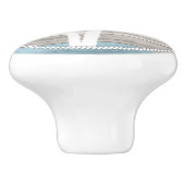 ビーチ航海のウッドパームズブルー,タン,ティール(緑がかった色) セラミックノブ (側面)