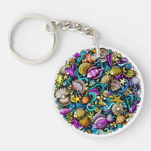 ビーチ航海のキーチェーン， 「両側」を参照 キーホルダー (正面)
