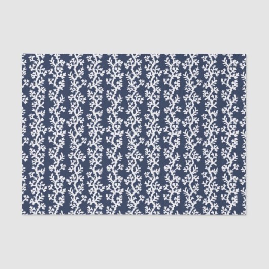 ビーチ航海のコーラルリーフネイビーブルーホワイトコースト 薄葉紙 (正面)