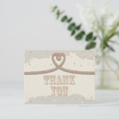 ビーチ航海のサンドハートノットありがとう ポストカード (スタンド正面)