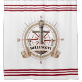 ビーチ航海のシャワーカーテン シャワーカーテン (正面)