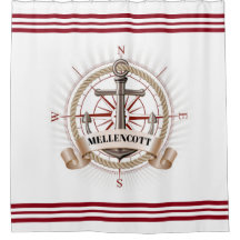 ビーチ航海のシャワーカーテン