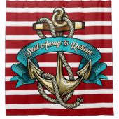 ビーチ航海のシャワーカーテン シャワーカーテン (正面)