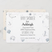 ビーチ航海のシャワー 招待状 (正面/裏面)