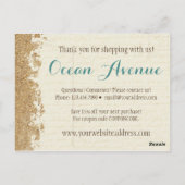 ビーチ航海のシーシェル&サンドブティックサンキューユア ポストカード (裏面)