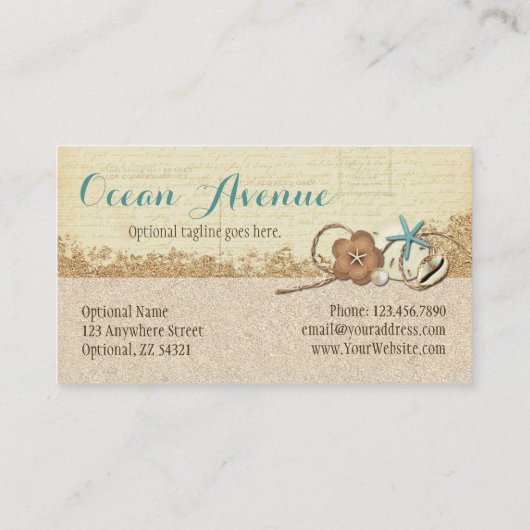 ビーチ航海のシーシェル&サンド海ブティック 名刺 (裏面)
