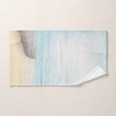 ビーチ航海のシーンとローボート&魚釣りネット バスタオルセット (ハンドタオル)