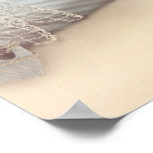 ビーチ航海のシーンとローボート&魚釣りネット ポスター (角)