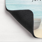 ビーチ航海のシーンとローボート&魚釣りネット マウスパッド (コーナー)