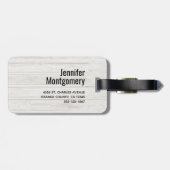 ビーチ航海のシーンとローボート&魚釣りネット ラゲッジタグ (裏面横)