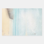 ビーチ航海のシーンとローボート&魚釣りネット ラッピングペーパーシート (正面3)