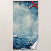 ビーチ航海のタオル ビーチタオル (正面)