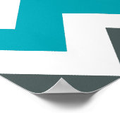 ビーチ航海のテーマシェブロンいかりスターフィッシュ ポスター (角)