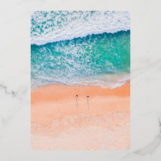 ビーチ航海のネイビー結婚ルズフォイル招待状 箔招待状 (裏面)