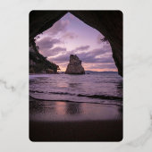 ビーチ航海のネイビー結婚ルズフォイル招待状 箔招待状 (裏面)