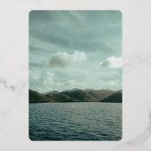 ビーチ航海のネイビー結婚ルズフォイル招待状 箔招待状 (裏面)