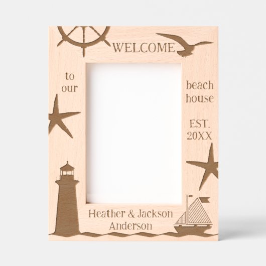 ビーチ航海のハウスコースト レーザー彫刻フレーム (正面)