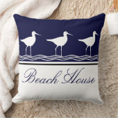 ビーチ航海のハウスネイビーブルーサンピパーズ クッション (ブランケット)
