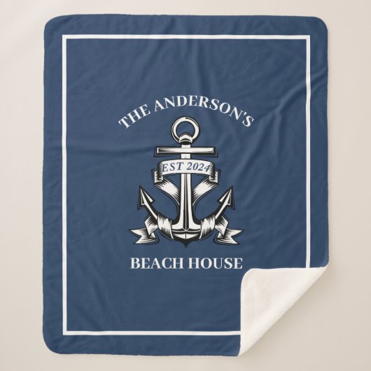 ビーチ航海のハウスファミリーネームエストシップいかり シェルパブランケット (正面)