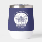 ビーチ航海のハウスブルーホワイトいかりファミリー名 (正面)